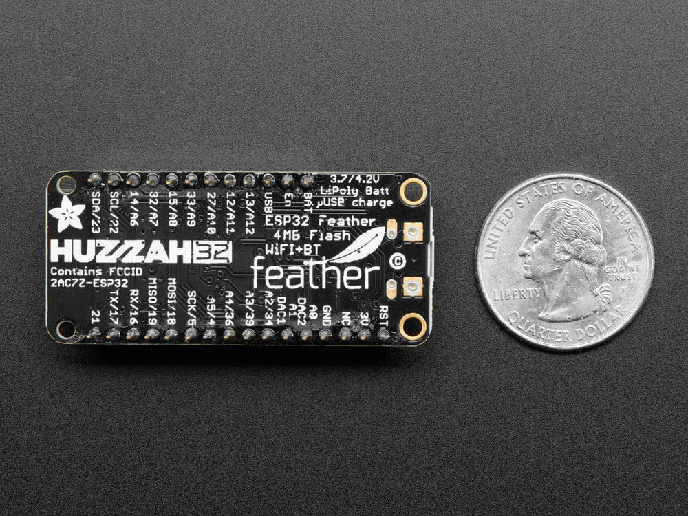 Assembled Adafruit HUZZAH32 – ESP32 Feather Board (with Stacking Headers) by Adafruit - The Pi Hut