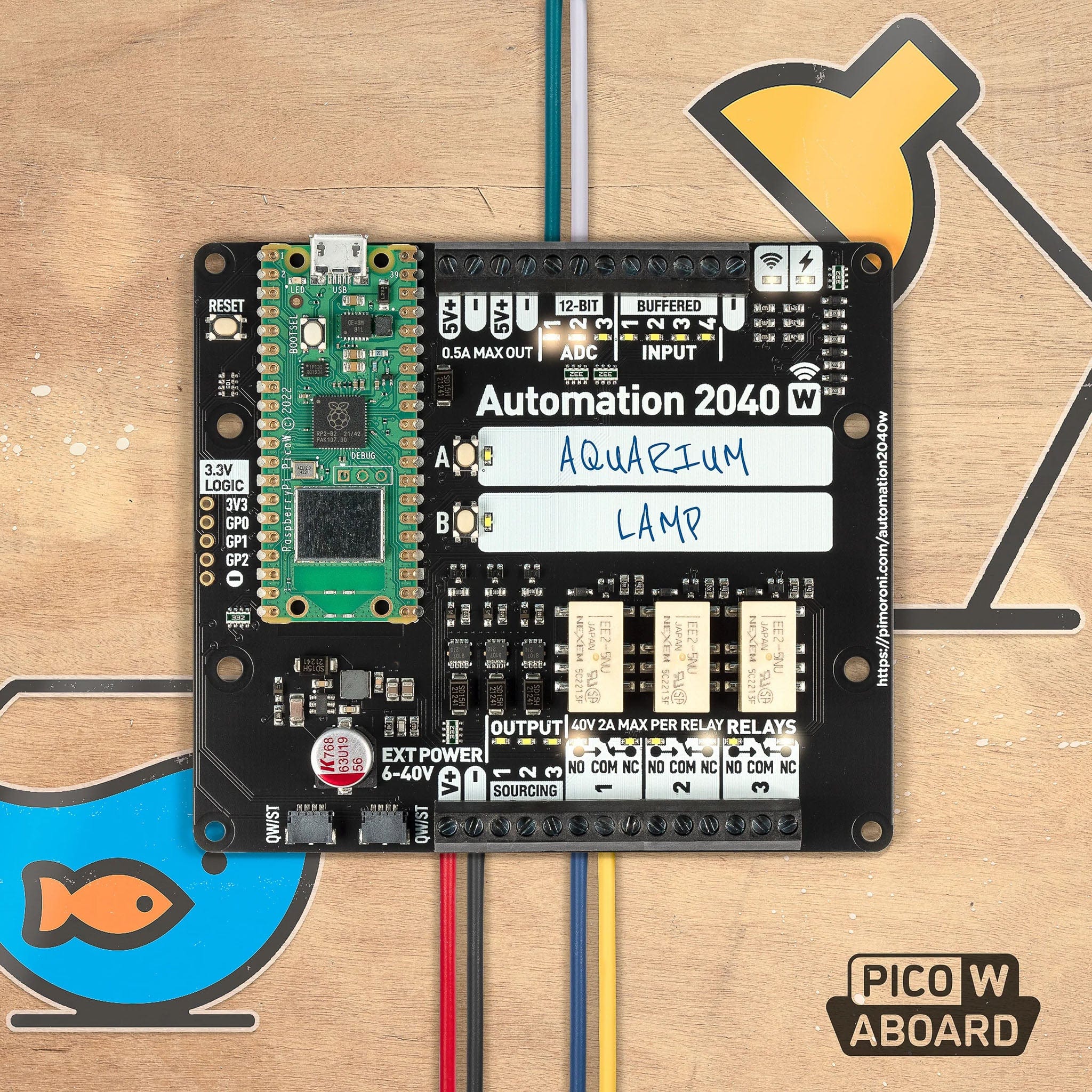 Automation 2040 W (Pico W Aboard) by Pimoroni - The Pi Hut