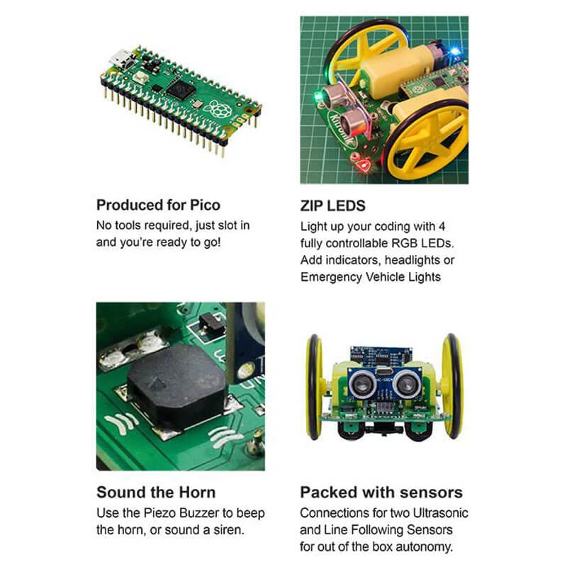 Autonomous Robotics Platform for Pico by Kitronik - The Pi Hut