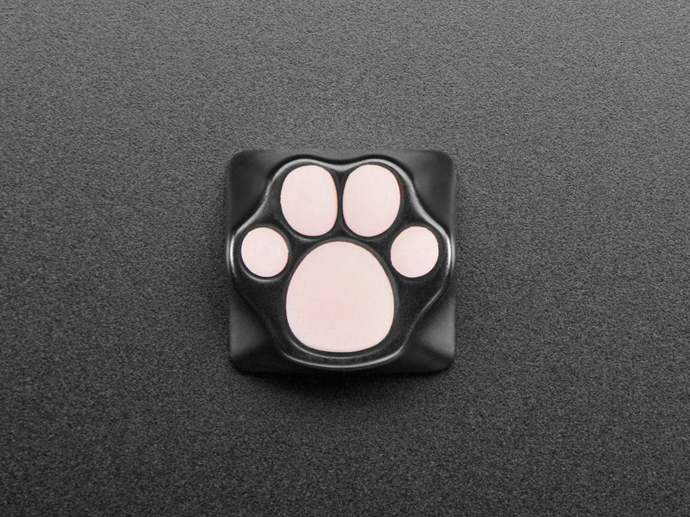 Black Aluminum Kitty Paw Keycap with Pink Silicone Toes by The Pi Hut - The Pi Hut
