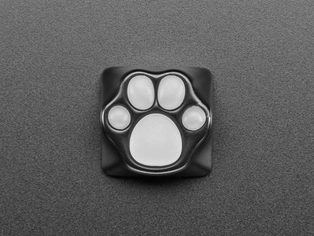 Black Aluminum Kitty Paw Keycap with Translucent Silicone Toes by The Pi Hut - The Pi Hut