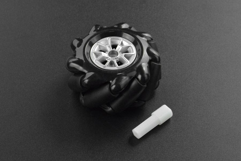 Black Mecanum Wheel with Motor Shaft Coupling (60mm) - Left - The Pi Hut