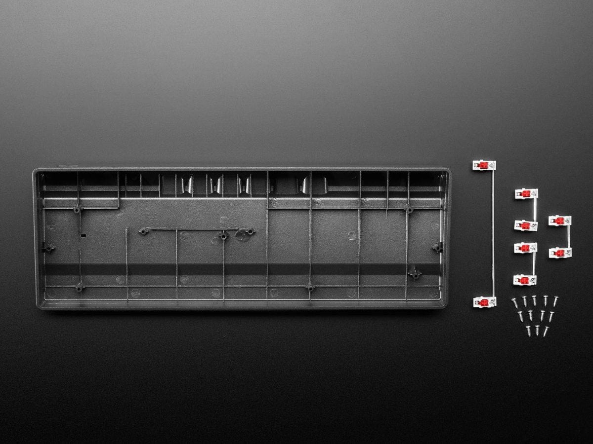 Black Metallic-Look Plastic GH60 / 60% Keyboard Shell by The Pi Hut - The Pi Hut