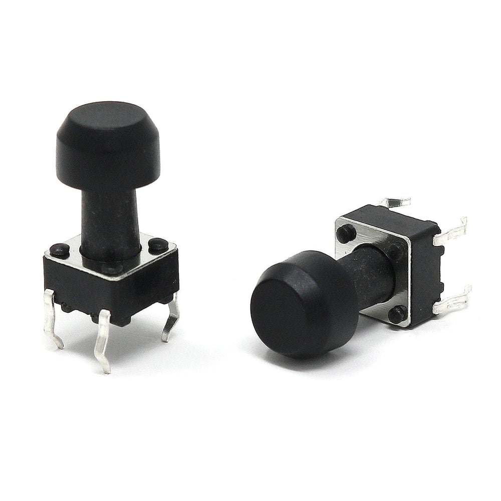 Black Soft Caps for Tactile Buttons (10-pack) by The Pi Hut - The Pi Hut