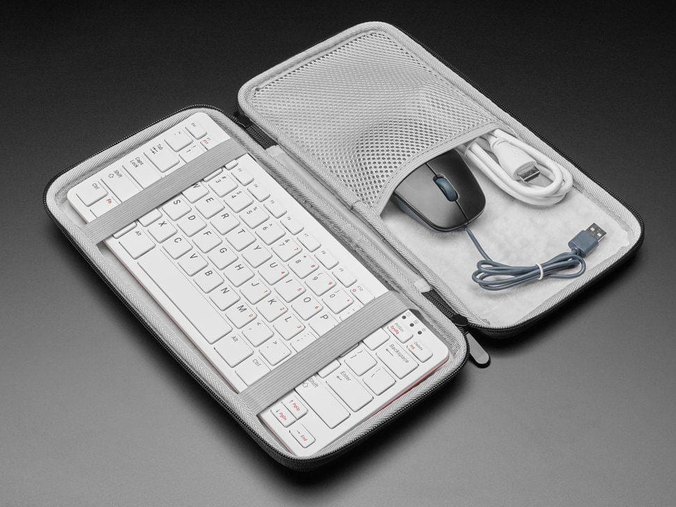 Black Zipper Sleeve Case with Handle for Raspberry Pi 500/400 by The Pi Hut - The Pi Hut