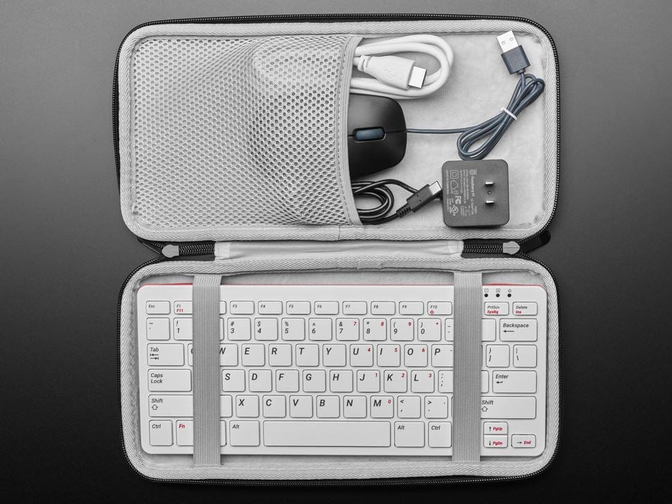 Black Zipper Sleeve Case with Handle for Raspberry Pi 500/400 by The Pi Hut - The Pi Hut