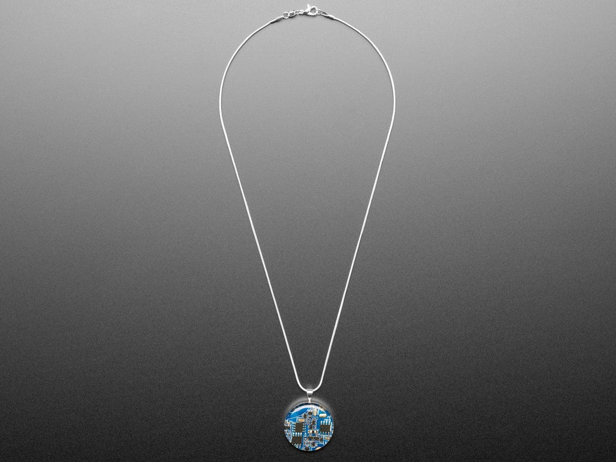 Blue Circuit Board Pendant Necklace with Silver Chain - The Pi Hut