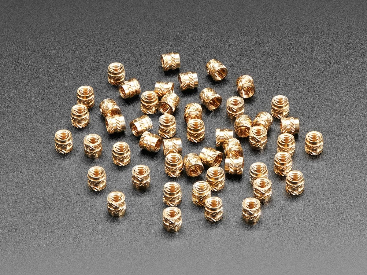 Brass Heat-Set Inserts for Plastic - M3 x 4mm - 50 pack by The Pi Hut - The Pi Hut
