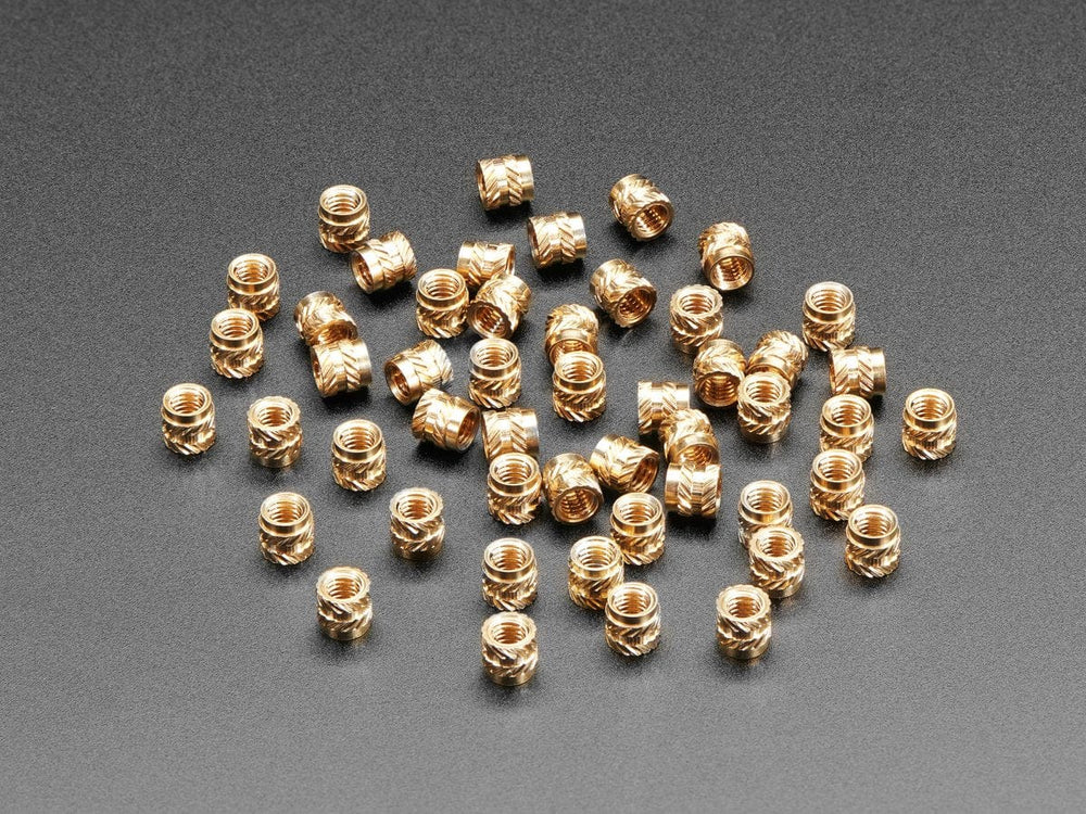 Brass Heat-Set Inserts for Plastic - M3 x 4mm - 50 pack by The Pi Hut - The Pi Hut