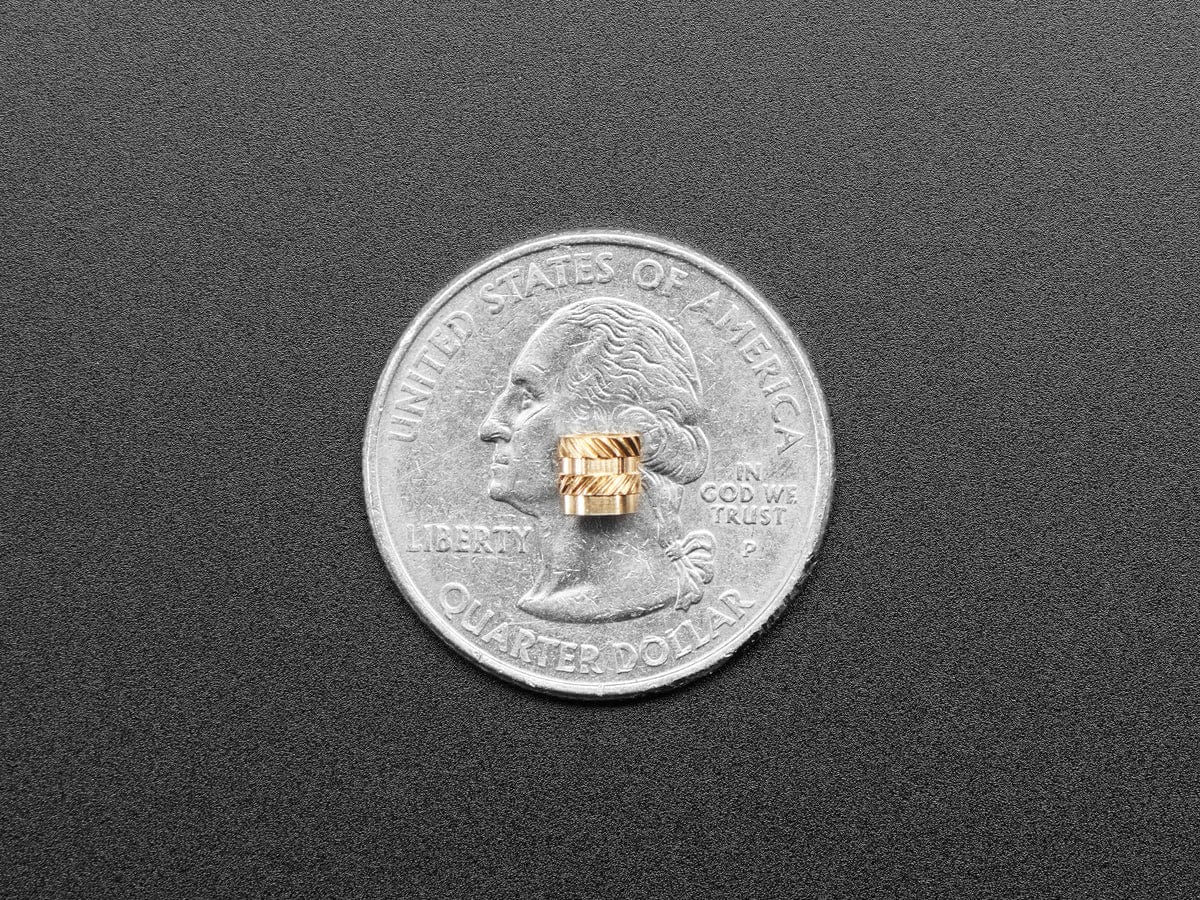 Brass Heat-Set Inserts for Plastic - M3 x 4mm - 50 pack by The Pi Hut - The Pi Hut