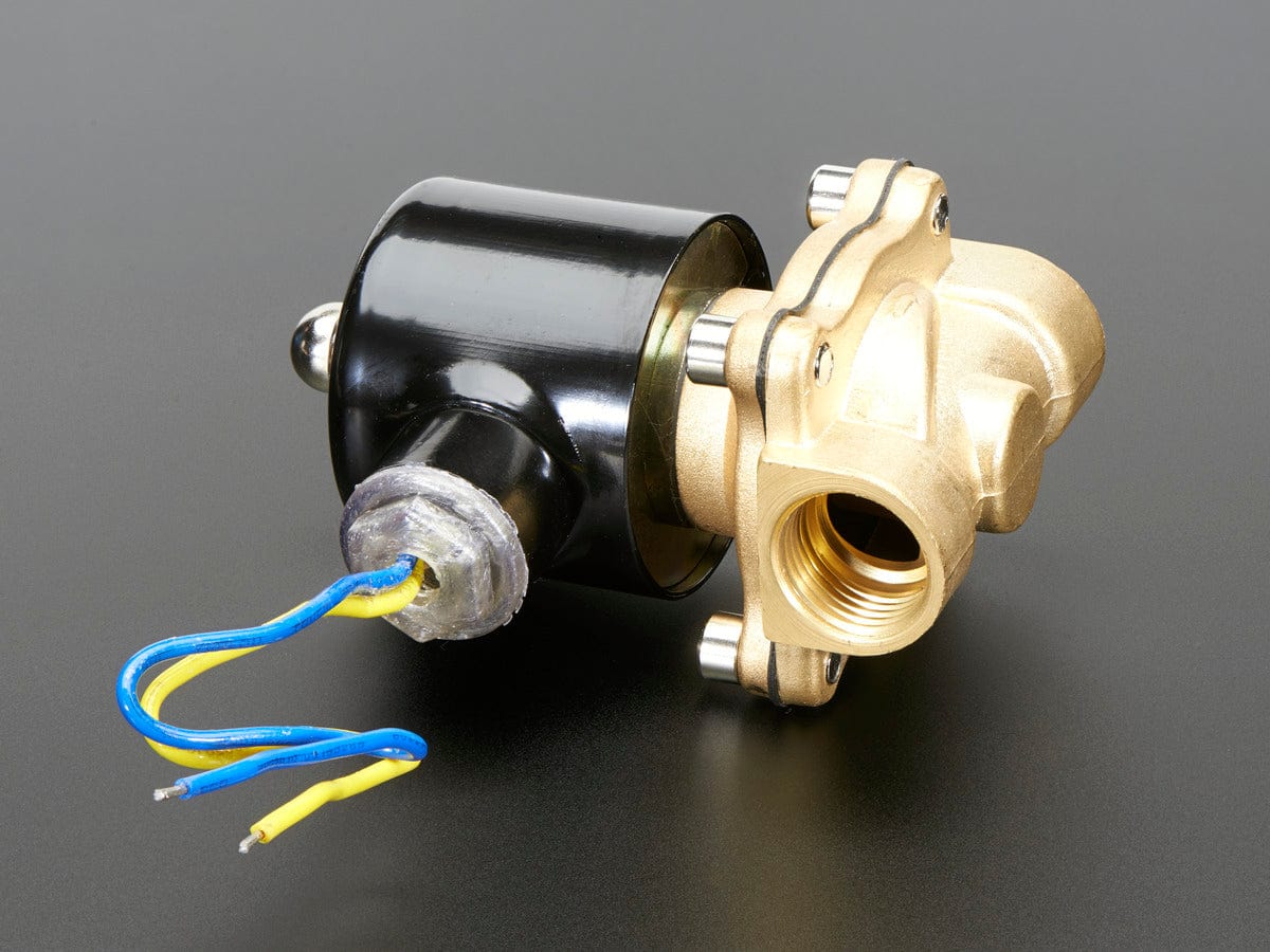 Brass Liquid Solenoid Valve - 12V - 1/2 NPS by The Pi Hut - The Pi Hut