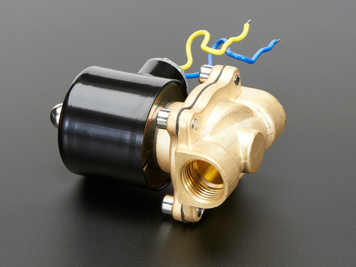 Brass Liquid Solenoid Valve - 12V - 1/2 NPS by The Pi Hut - The Pi Hut