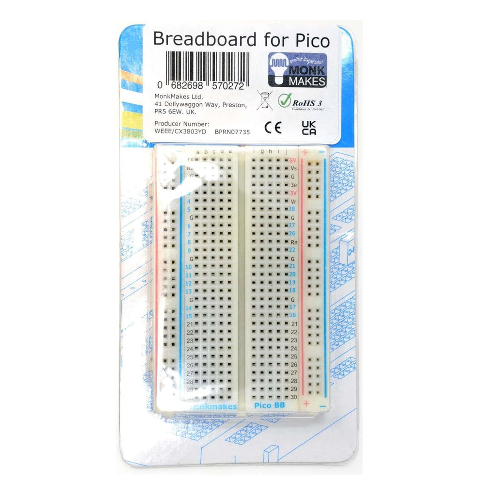 Breadboard for Pico by Monk Makes - The Pi Hut