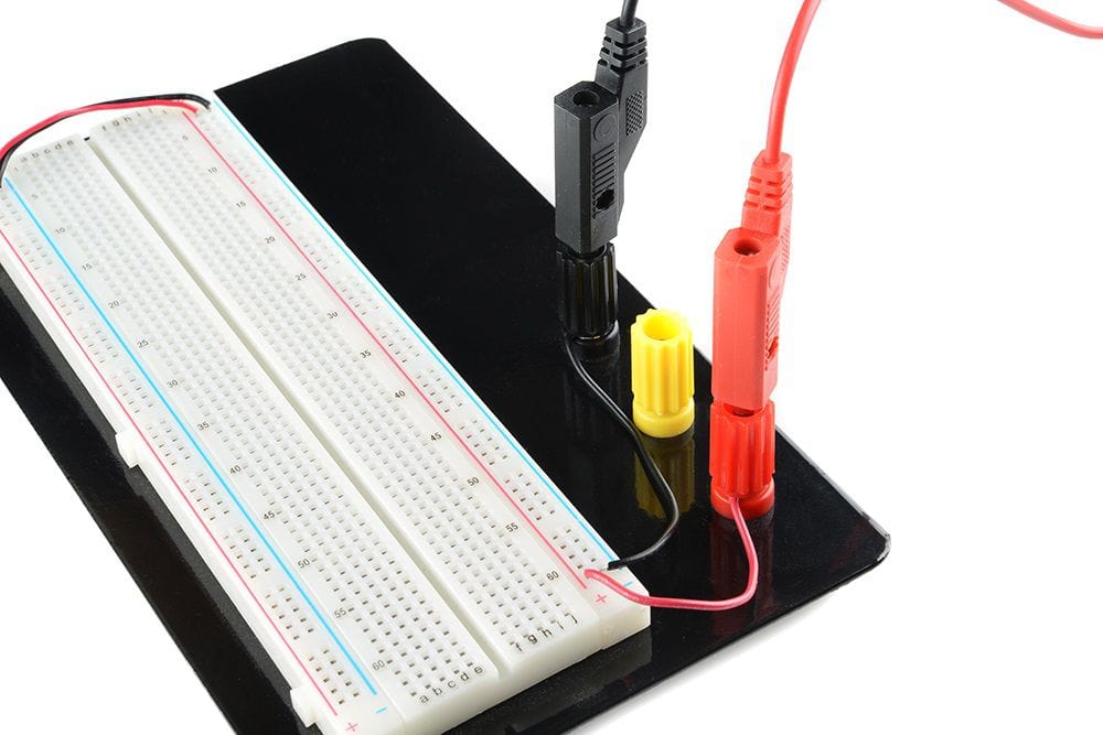 Breadboard (Mounted) Full-Size, Aluminium Plate & Binding Posts by The Pi Hut - The Pi Hut