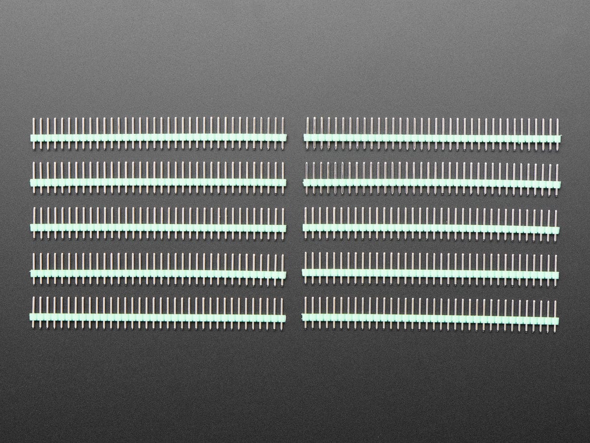 Break-away 0.1" 36-pin strip male header - Green - 10 pack by The Pi Hut - The Pi Hut