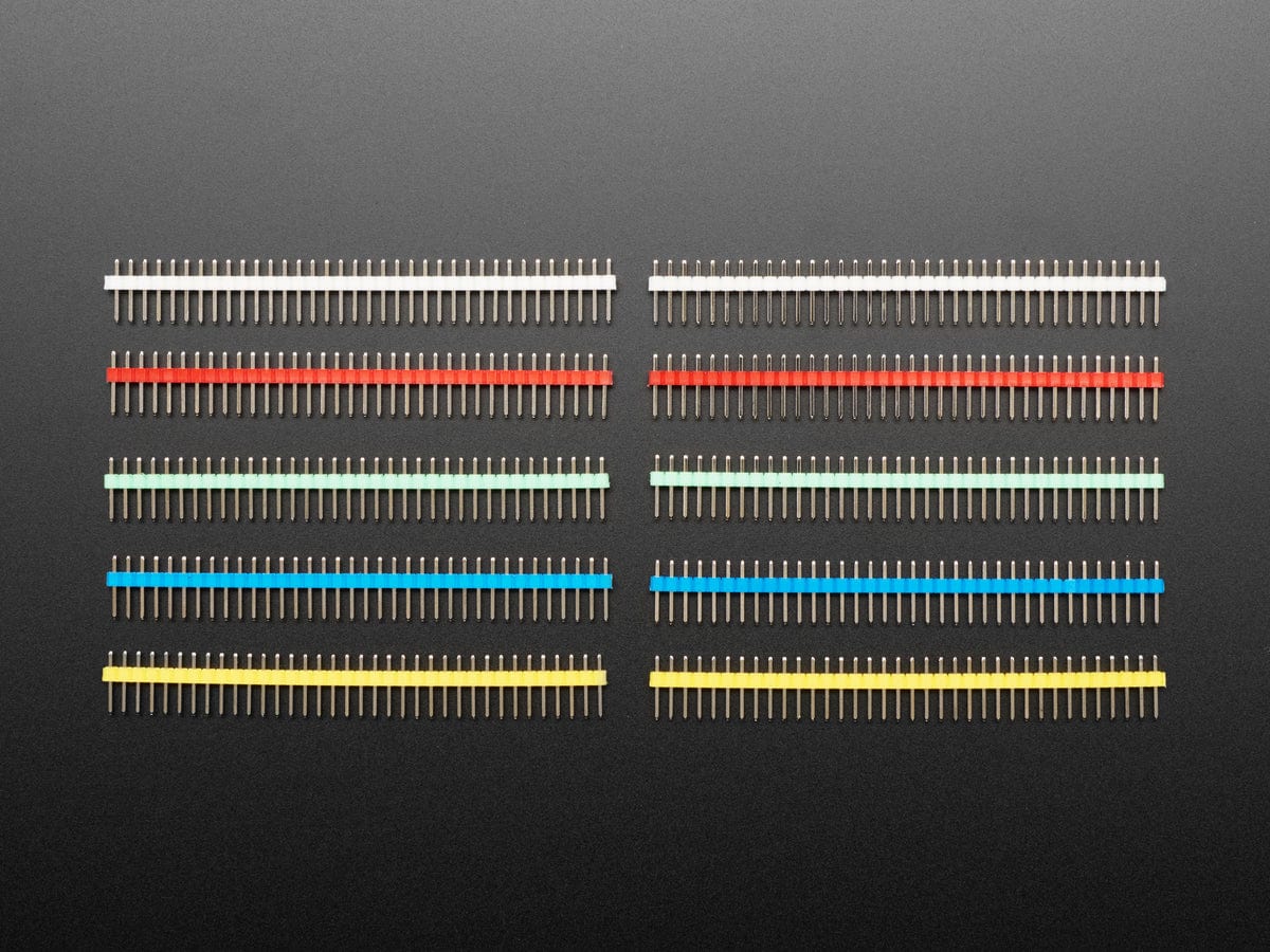 Break-away 0.1" 36-pin strip male header - Rainbow Combo 10 Pack by The Pi Hut - The Pi Hut