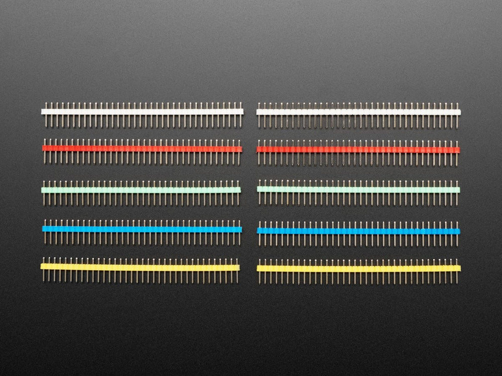 Break-away 0.1" 36-pin strip male header - Rainbow Combo 10 Pack by The Pi Hut - The Pi Hut