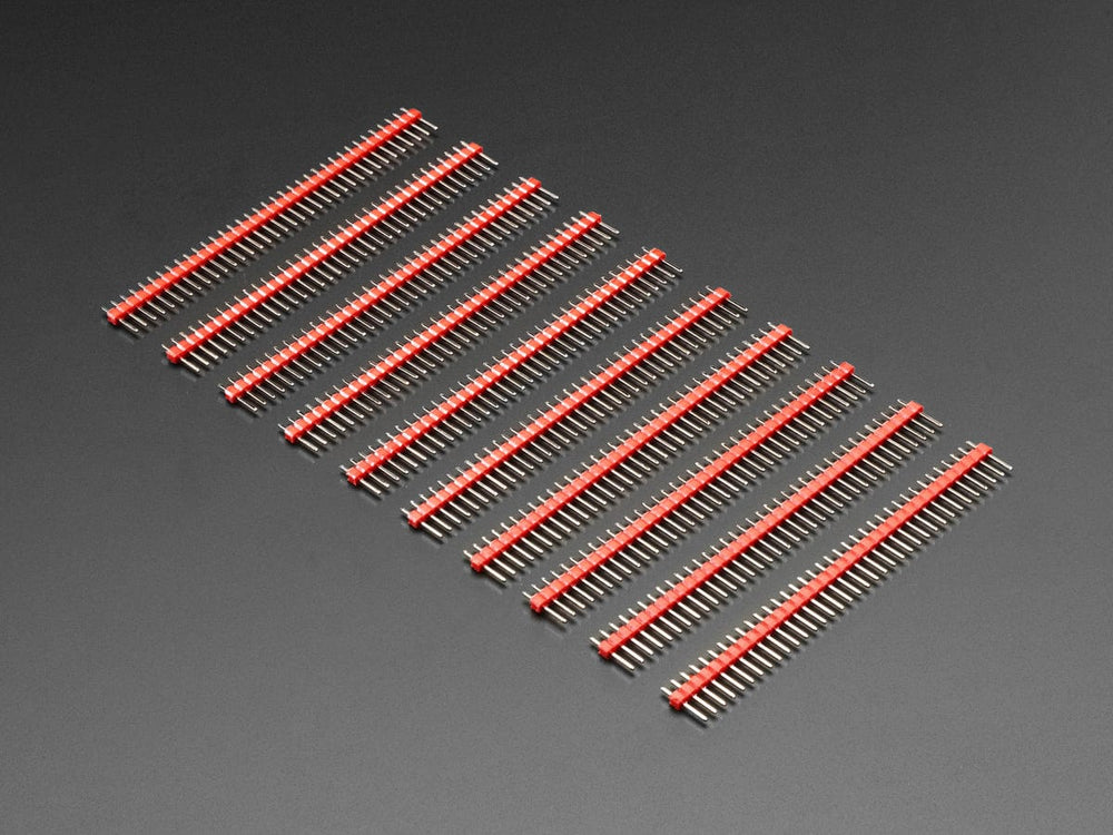 Break-away 0.1" 36-pin strip male header - Red - 10 pack by The Pi Hut - The Pi Hut
