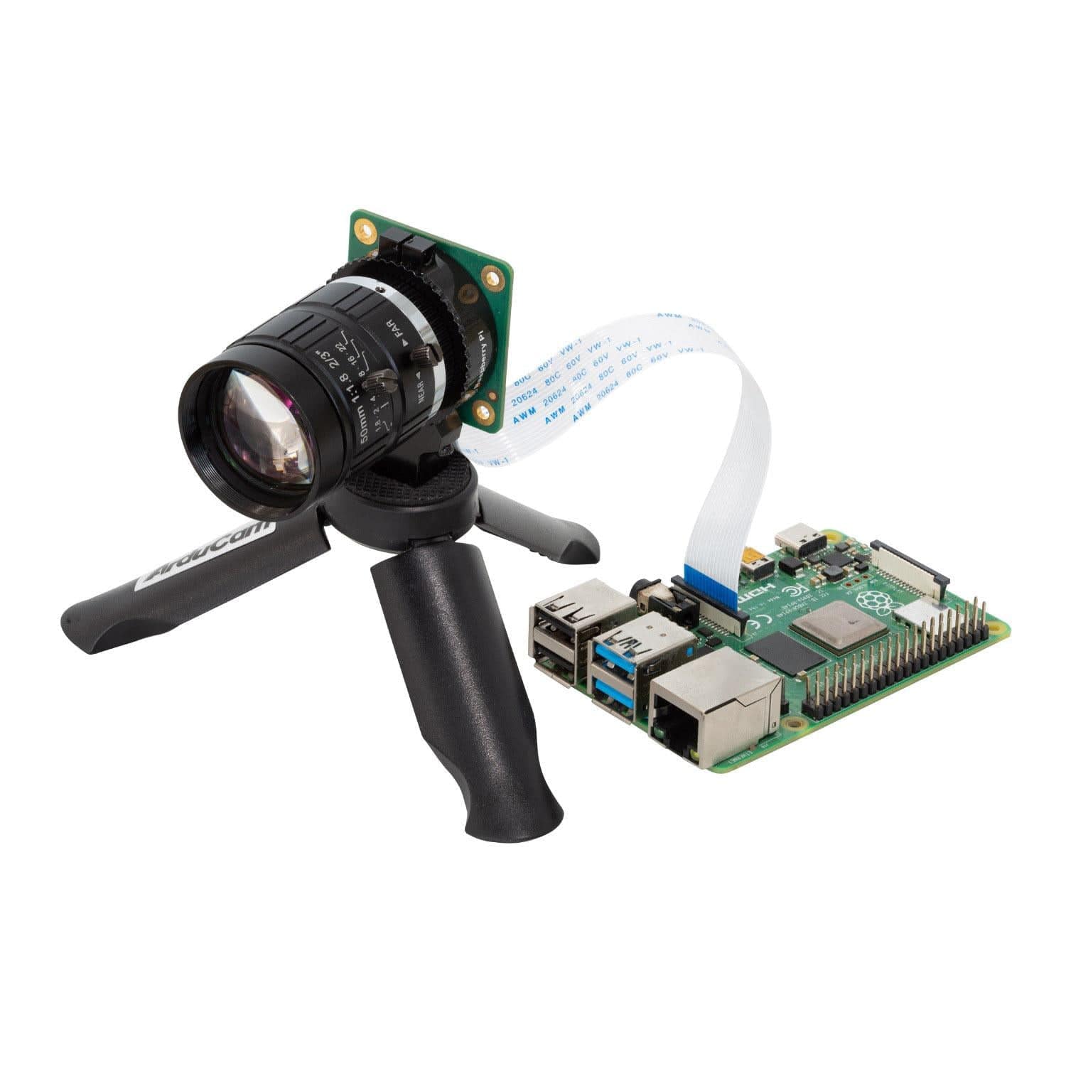 C-Mount Lens for Raspberry Pi HQ Camera - 50mm Focal Length by Arducam - The Pi Hut