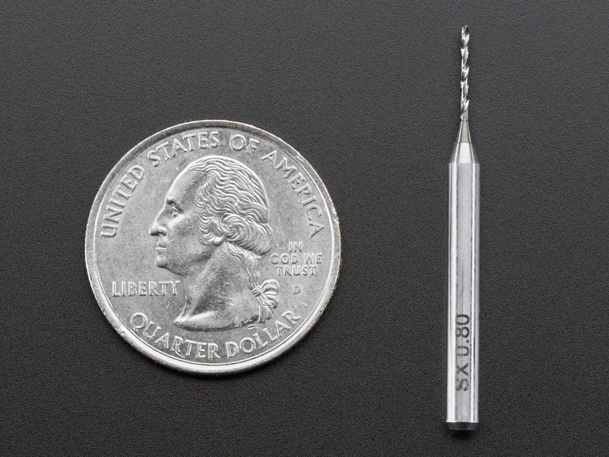 Carbide Square End Mill - 1/8" Shaft - 0.8mm Diameter by The Pi Hut - The Pi Hut