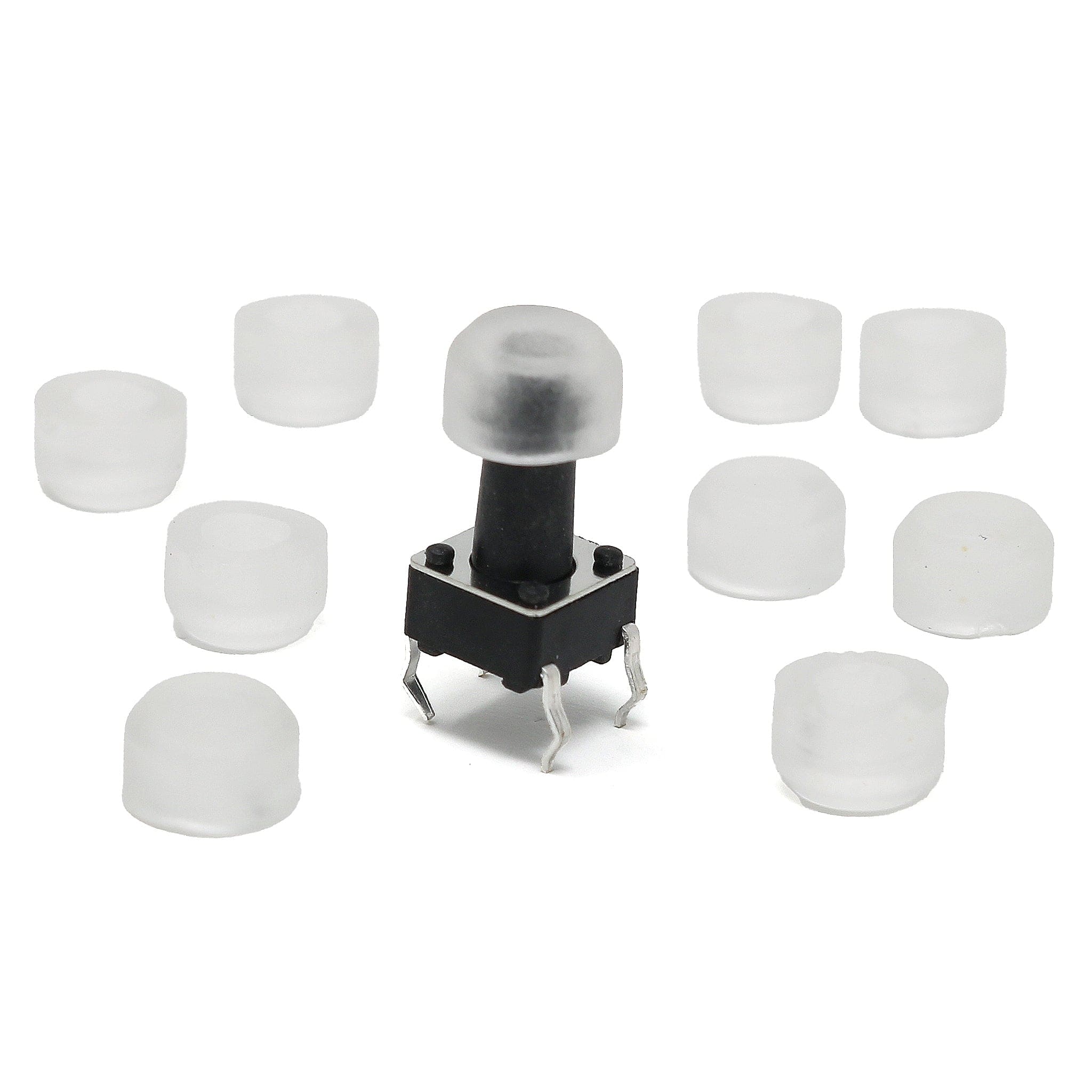 Clear Soft Caps for Tactile Buttons (10-pack) by The Pi Hut - The Pi Hut