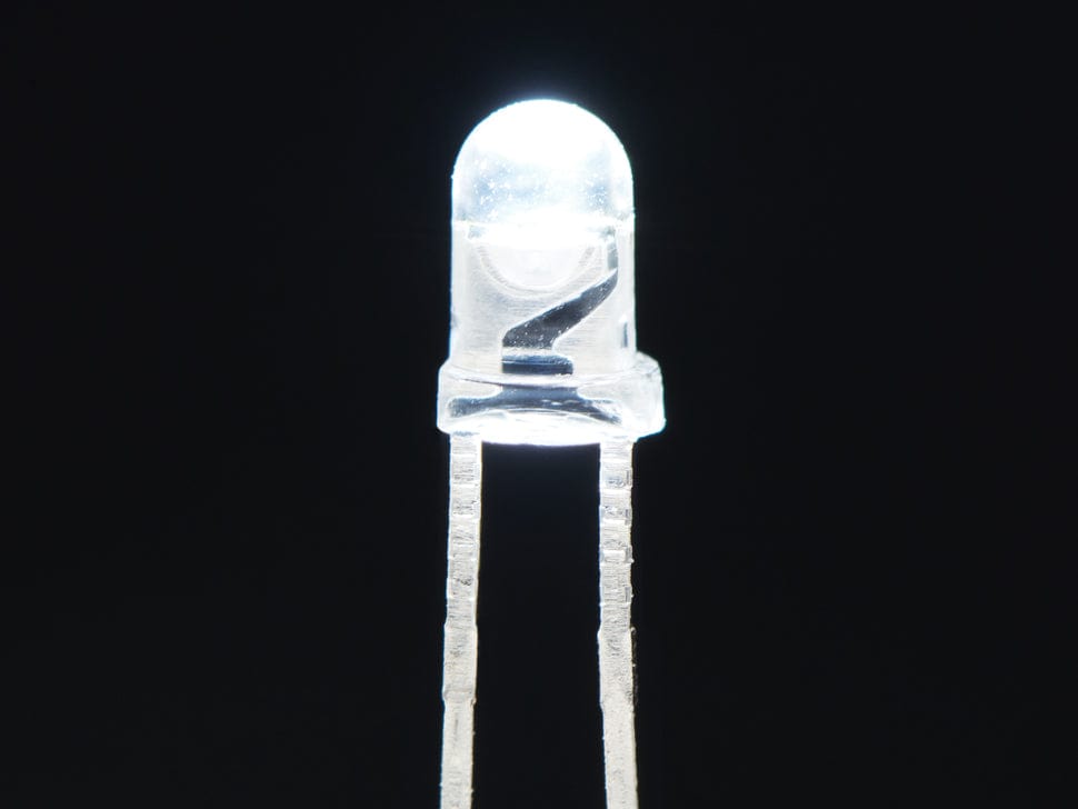 Clear White 3mm LED (25 pack) by The Pi Hut - The Pi Hut