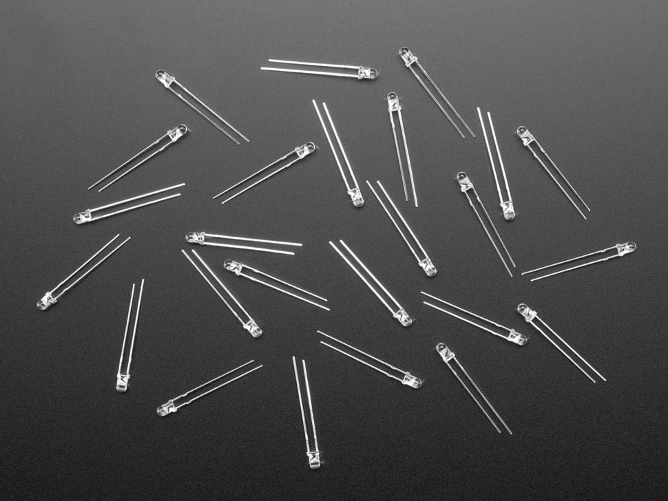 Clear White 3mm LED (25 pack) by The Pi Hut - The Pi Hut