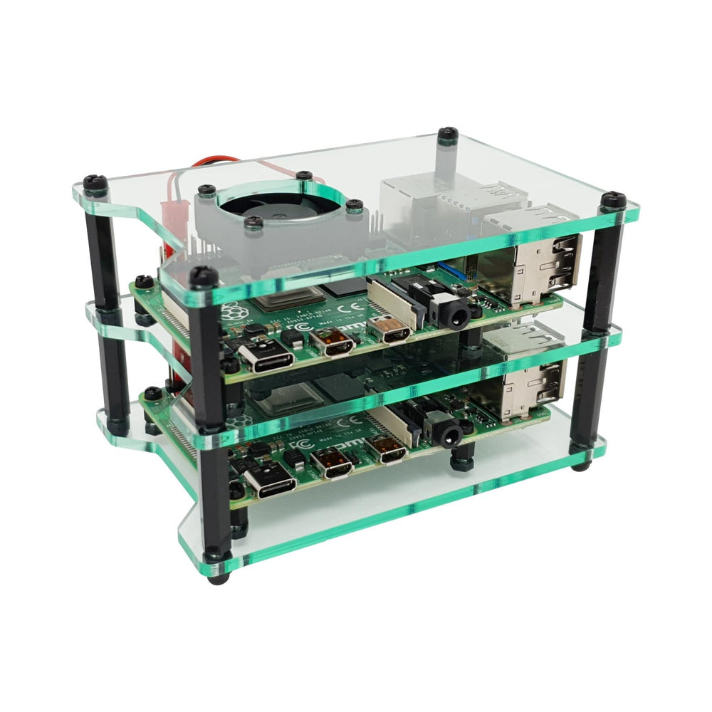 Cluster Case for Raspberry Pi (with Fans) by The Pi Hut - The Pi Hut