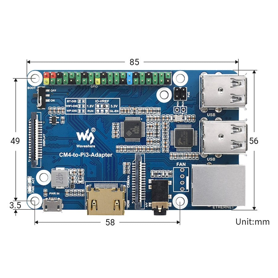 CM4 to 3B Adapter by Waveshare - The Pi Hut