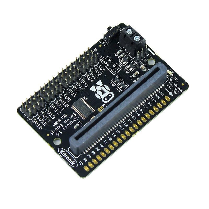 Compact 16 Servo Driver Board for the BBC micro:bit by Kitronik - The Pi Hut