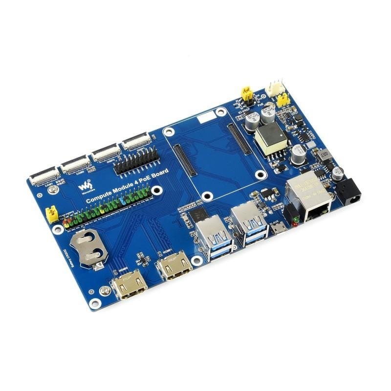 Compute Module 4 IO Board with PoE by Waveshare - The Pi Hut
