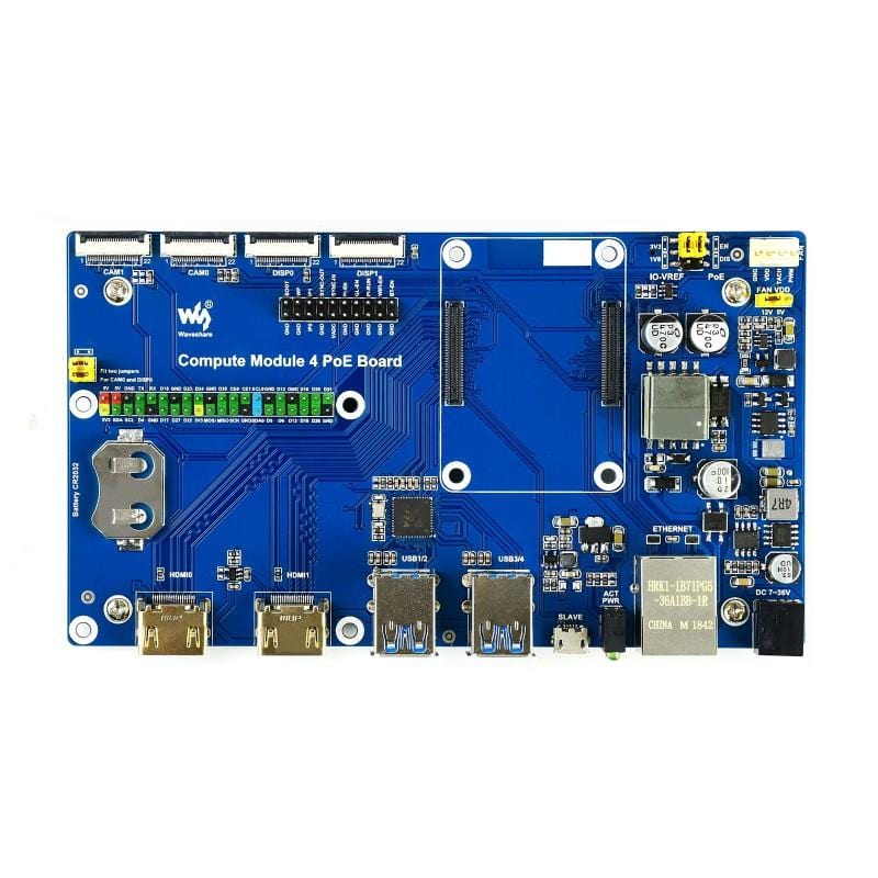 Compute Module 4 IO Board with PoE by Waveshare - The Pi Hut