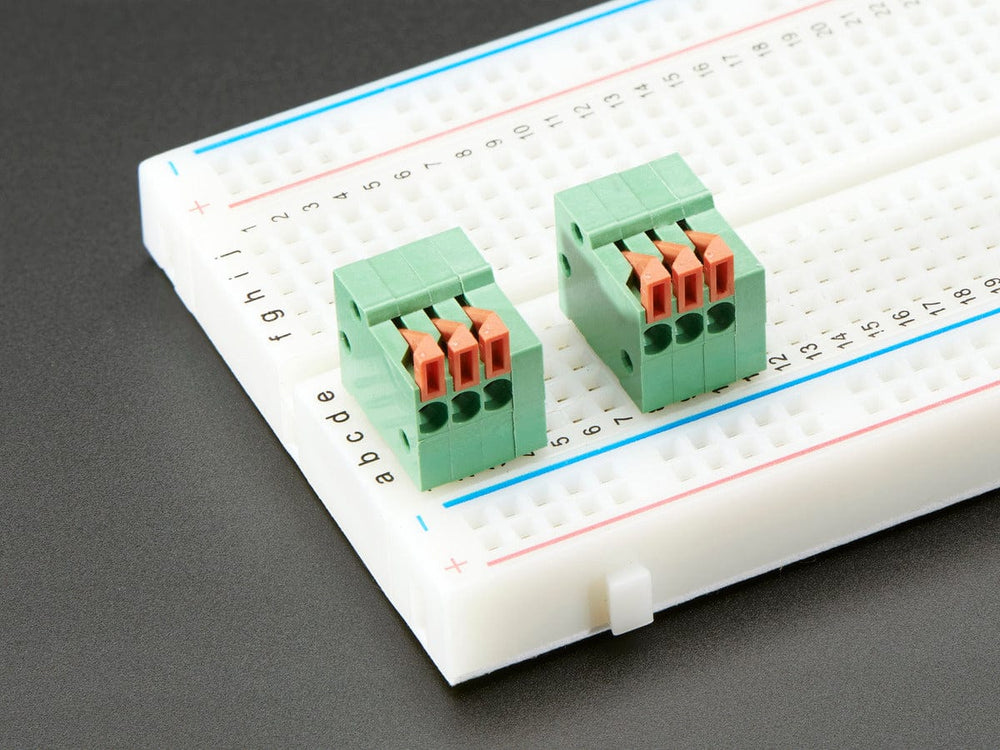 Configurable Spring Terminal Blocks - 3 Pin 0.1" Pitch R/A - x 5 by The Pi Hut - The Pi Hut