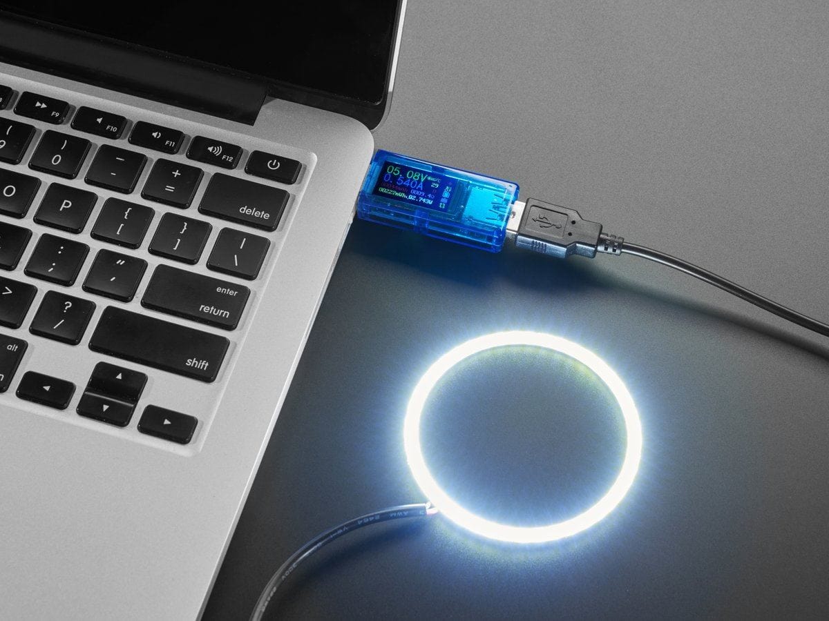Cool White LED Ring Light PCB - 70mm Diameter - 5V Power by The Pi Hut - The Pi Hut