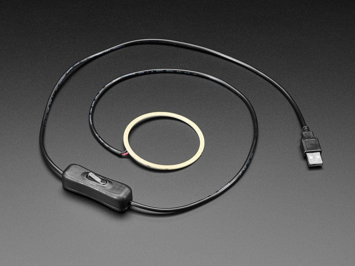 Cool White LED Ring Light with USB Cable and On/Off Switch (70mm Diameter 5V) by The Pi Hut - The Pi Hut