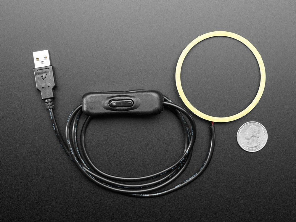 Cool White LED Ring Light with USB Cable and On/Off Switch (70mm Diameter 5V) by The Pi Hut - The Pi Hut