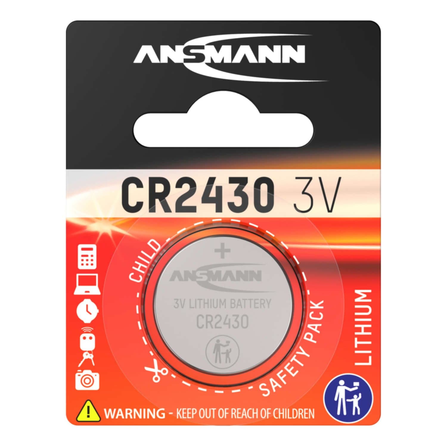 CR2430 3V Lithium Coin Cell Battery by ANSMANN - The Pi Hut