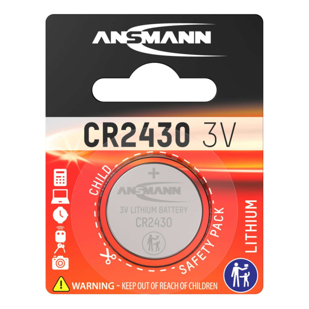 CR2430 3V Lithium Coin Cell Battery by ANSMANN - The Pi Hut