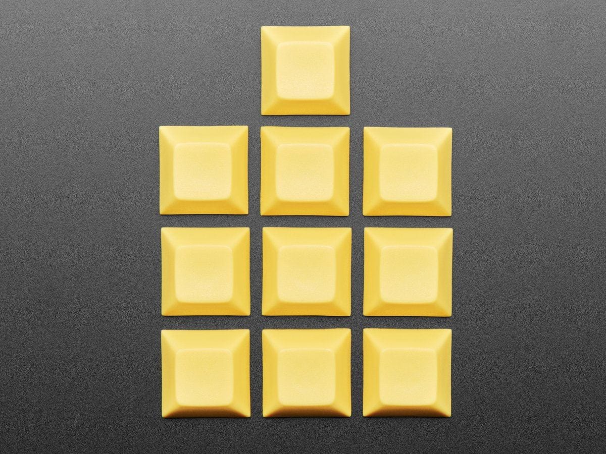 Dark Yellow DSA Keycaps for MX Compatible Switches - 10 pack by The Pi Hut - The Pi Hut