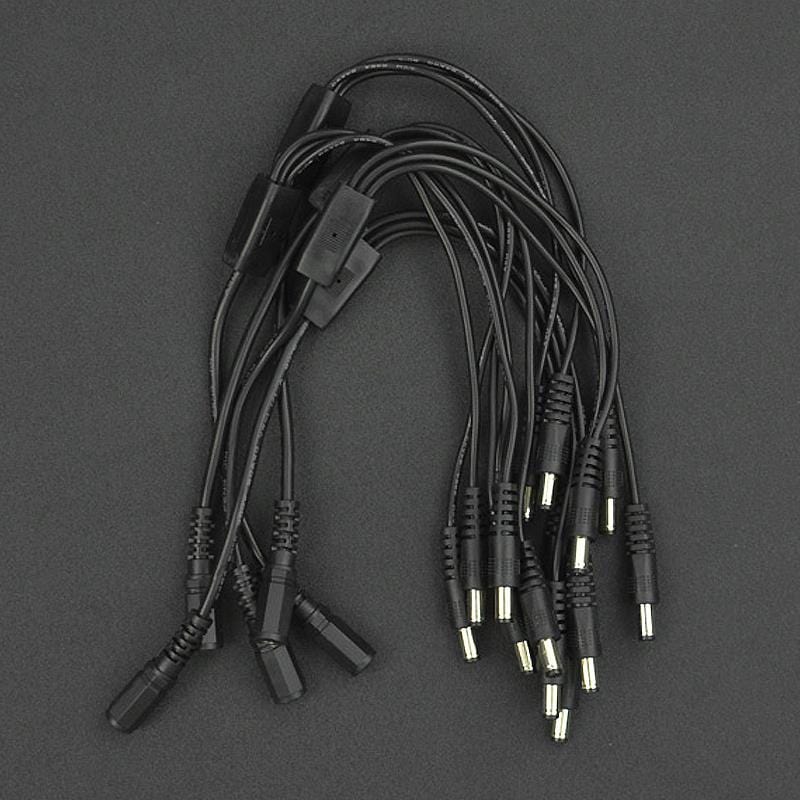 DC Barrel Jack Splitter Cables (1 Female to 3 Male, 5-pack) by DFRobot - The Pi Hut