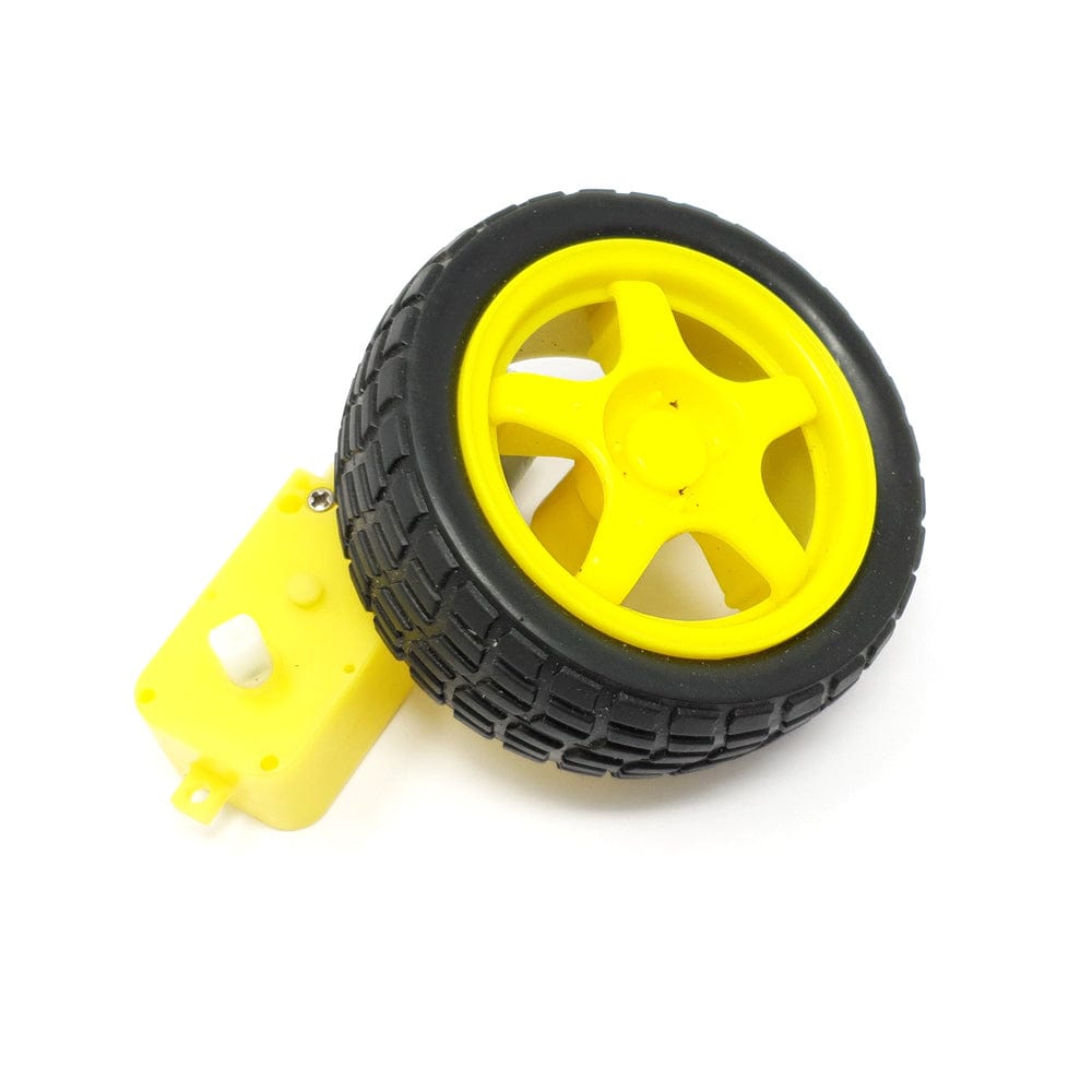 DC Motor - 3V Inc. Gearbox Wheel and Tyre by ModMyPi - The Pi Hut