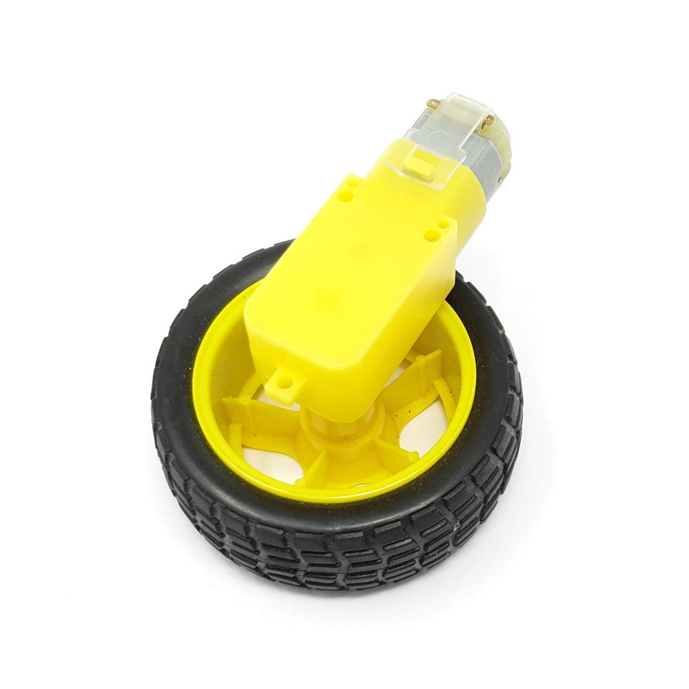DC Motor - 3V Inc. Gearbox Wheel and Tyre by ModMyPi - The Pi Hut