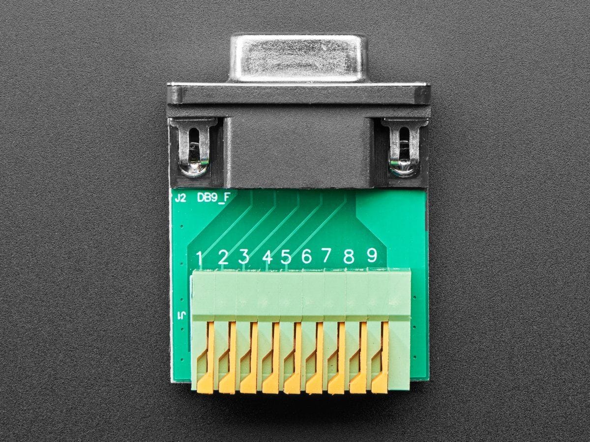 DE-9 (DB-9) Female Socket to Terminal Spring Block Adapter by The Pi Hut - The Pi Hut