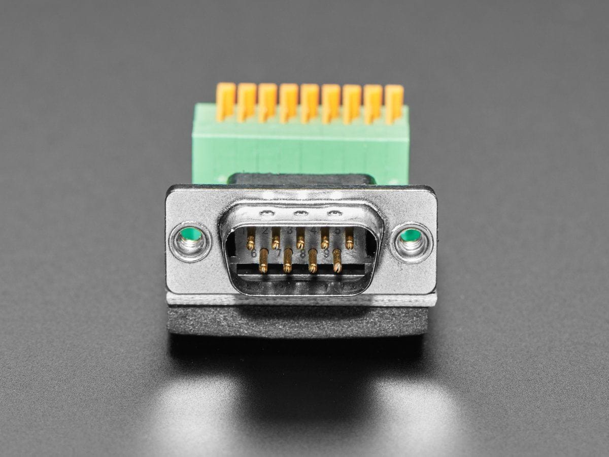 DE-9 (DB-9) Male Plug to Terminal Spring Block Adapter by The Pi Hut - The Pi Hut