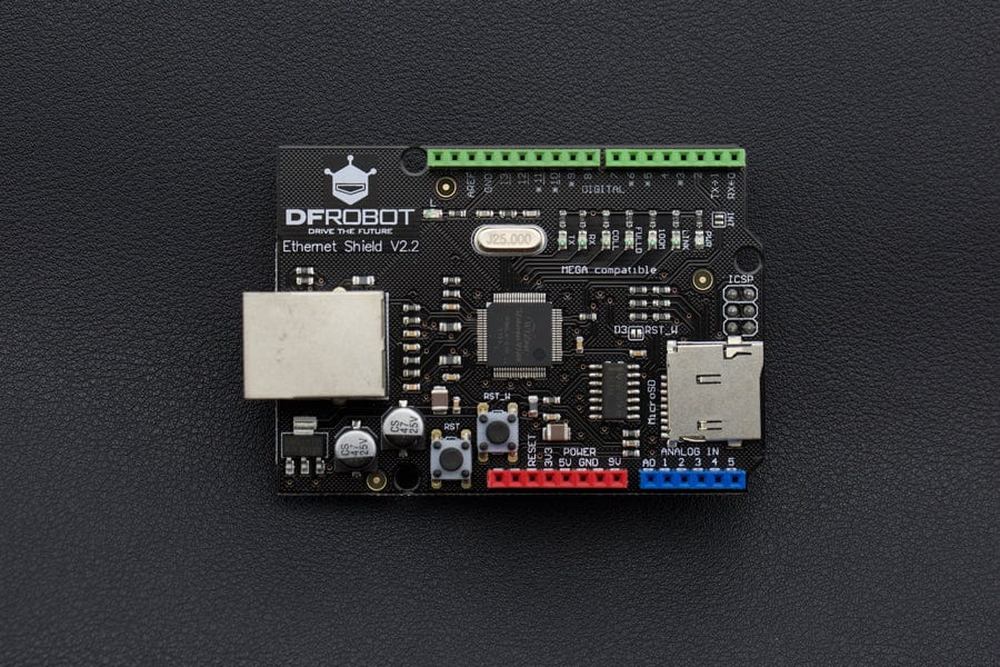 DFRduino Ethernet Shield V2.1 (Support Mega and Micro SD) by DFRobot - The Pi Hut