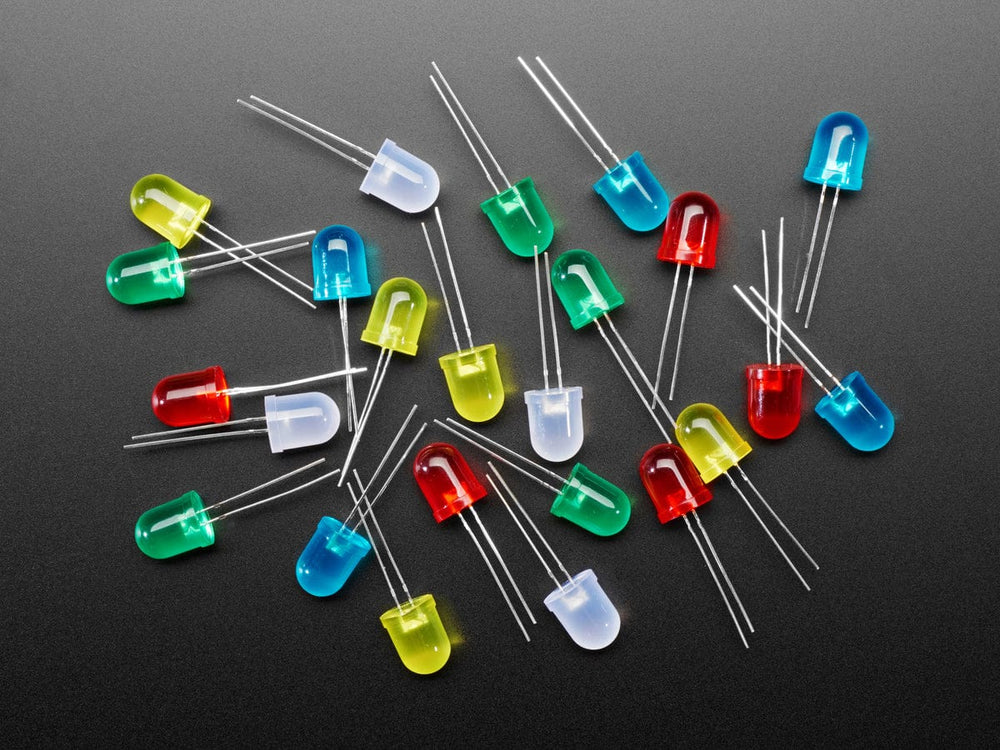 Diffused 10mm LED Pack - 5 LEDs each in 5 Colors - 25 Pack by The Pi Hut - The Pi Hut