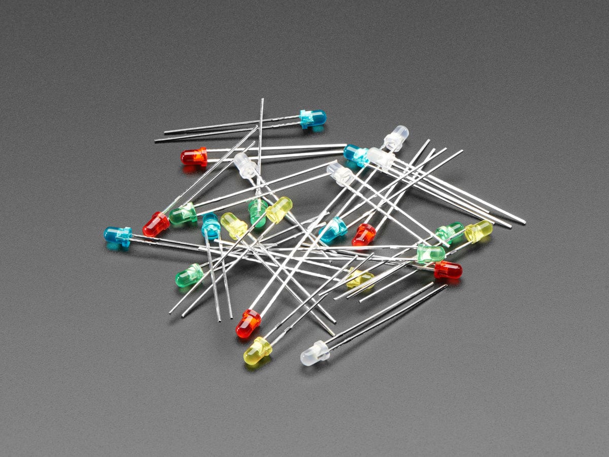 Diffused 3mm LED Pack - 5 LEDs each in 5 Colors - 25 Pack by The Pi Hut - The Pi Hut
