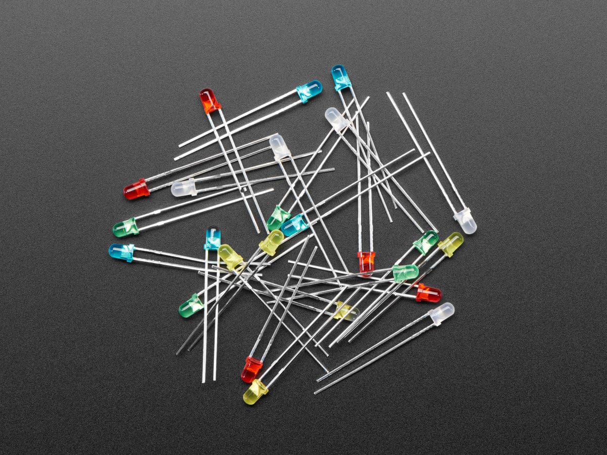 Diffused 3mm LED Pack - 5 LEDs each in 5 Colors - 25 Pack by The Pi Hut - The Pi Hut