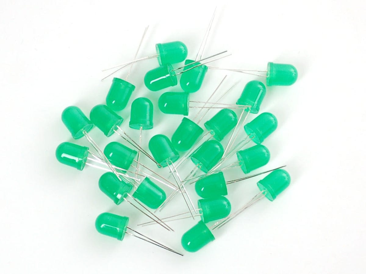 Diffused Green 10mm LED (25 pack) by The Pi Hut - The Pi Hut