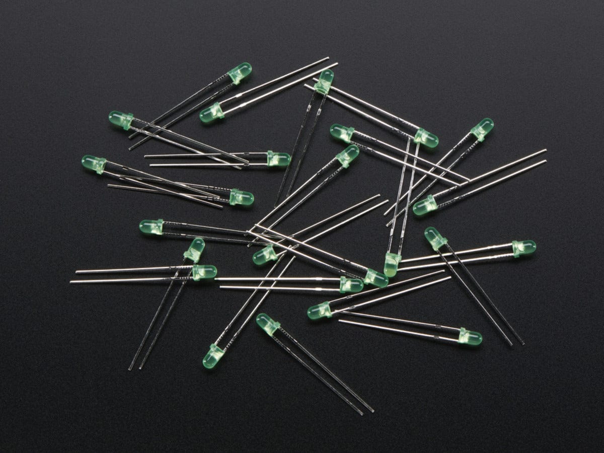 Diffused Green 3mm LED (25 pack) by The Pi Hut - The Pi Hut